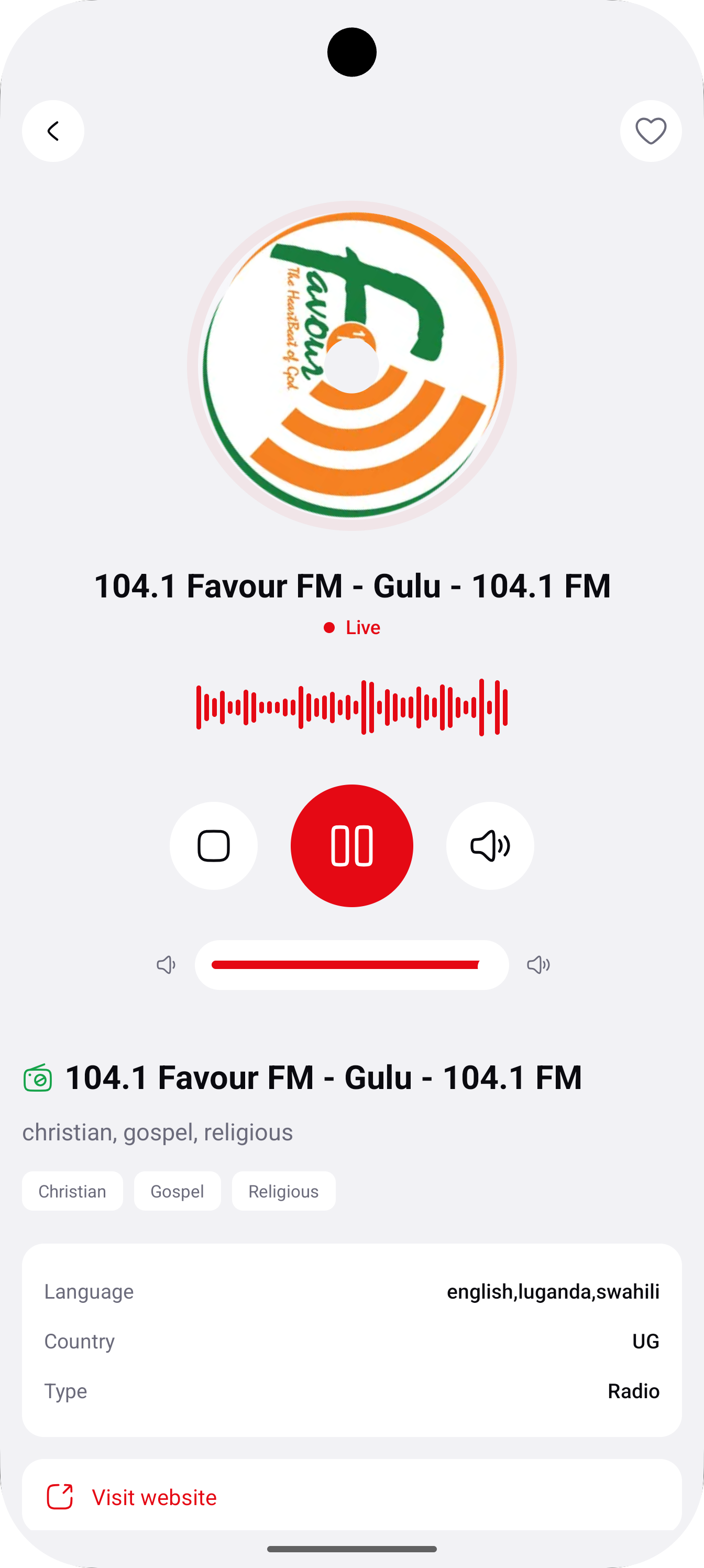 Radio playback detail in Laba